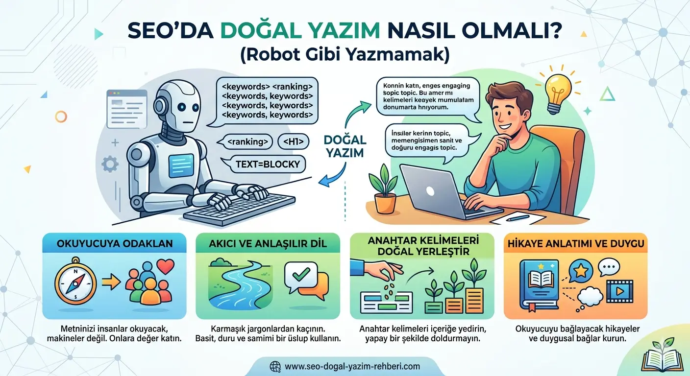 'Seo’Da Doğal Yazım Nasıl Olmalı? (Robot Gibi Yazmamak)' makalesi