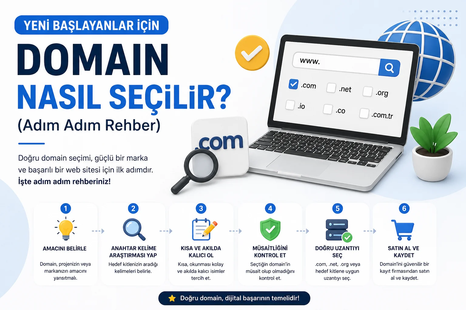 Yeni Başlayanlar İçin Domain Nasıl Seçilir (Adım Adım Rehber).webp